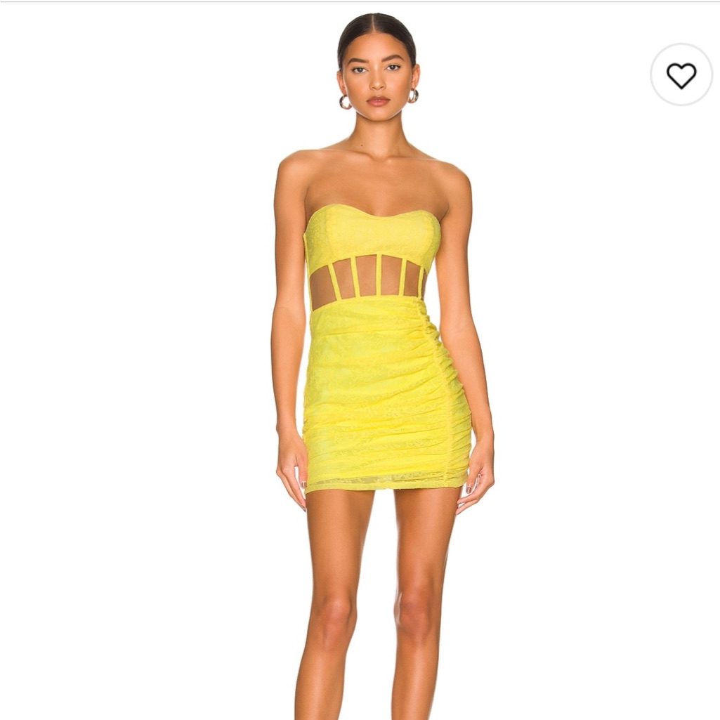 New Nbd Farrah Yellow Mini Dress